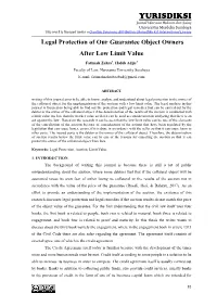 Legal Protection of Our Guarantee Object Owners After Low Limit Value