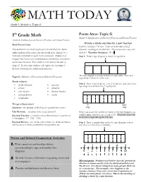 MATH TODAY Grade 5, Module 4, Topic G