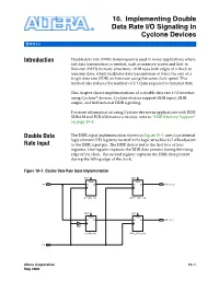 10. Implementing Double Data Rate I/O Signaling in Cyclone Devices