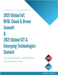 2021 Global Iot, RFID, Cloud & Drone Summit & 2021 Global ICT