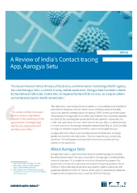 A Review of India's Contact-Tracing App, Aarogya Setu
