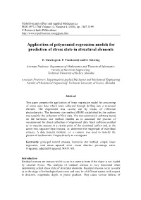 Application of Polynomial Regression Models for Prediction of Stress State in Structural Elements