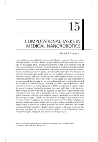 Computational Tasks in Medical Nanorobotics