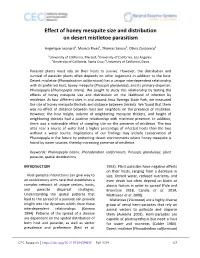 Effect of Honey Mesquite Size and Distribution on Desert Mistletoe Parasitism