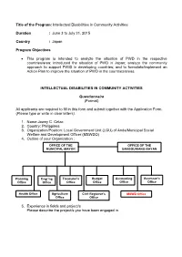 Intellectual Disabilities in Community Activities Duration