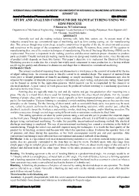 Study and Analysis Compound Die Manufacturing Using Wc