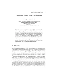 The Role of “Roles” in Use Case Diagrams