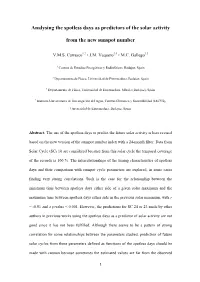 Analysing the Spotless Days As Predictors of the Solar Activity From