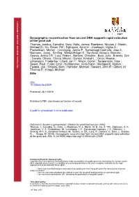 Demographic Reconstruction from Ancient DNA Supports Rapid Extinction