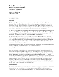 Harris Hydraulics Laboratory Historic Resources Addendum University of Washington