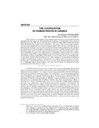 The Codification of Human Rights in Canada