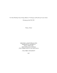The Poor/Working-Class College Students’ Challenges and Resiliency Factors Scale