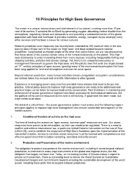 10 Principles for High Seas Governance