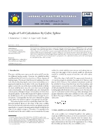 Angle of Loll Calculation by Cubic Spline
