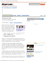Measuring Systems for Desktop Publishing