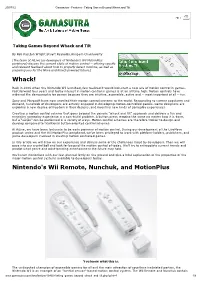 Nintendo's Wii Remote, Nunchuk, and Motionplus
