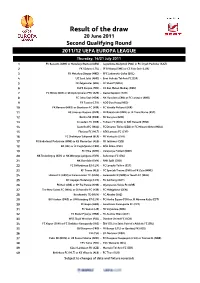 Second Qualifying Round Draw