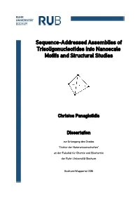 Sequence-Addressed Assemblies of Trisoligonucleotides Into Nanoscale Motifs and Structural Studies