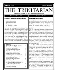 THE Trinitarianvolume 11, Issue 1 1 the TRINITARIAN Find Us Also on the Trinity Web Site At