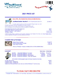 To Order Call 1-800-366-9766 2021 PRICE LIST