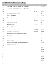 Christian Home Library Inventory