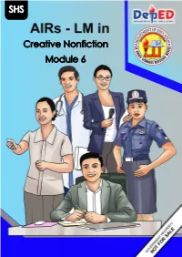 Creative Nonfiction Module 6
