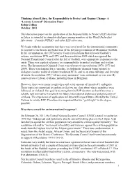 Discussion Paper: Libya and R2P and Regime Change