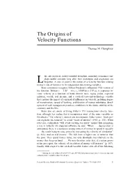 The Origins of Velocity Functions