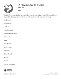 Tornadoes Family Activity Sheets