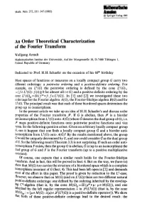 An Order Theoretical Characterization of the Fourier Transform