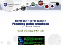 Floating Point Numbers Dr
