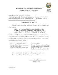 In the Matter of the Application of Crimson California Pipeline L.P