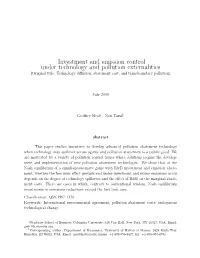 Investment and Emission Control Under Technology and Pollution Externalities (Original Title: Technology Diﬀusion, Abatement Cost, and Transboundary Pollution)