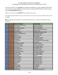 List of Admission Applications, Contact at 99212775 (For Dialing from Outside Lahore/By Cell/Mobile, Add 042 Before the Number) OR 0333-4051352