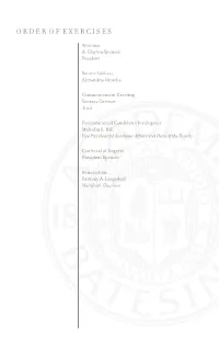 Order of Exercises