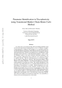 Parameter Identification in Viscoplasticity Using Transitional