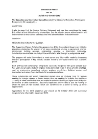 Question on Notice No. G1 Asked on 2 October 2012