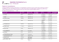 REGISTER of SPONSORS (Tier 4) Date: 31-October-2016