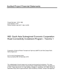 47341-002: SASEC Road Connectivity Investment Program