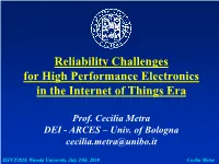 Reliability Challenges for High Performance Electronics in the Internet of Things Era
