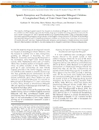 Speech Perception and Production by Sequential Bilingual Children: a Longitudinal Study of Voice Onset Time Acquisition