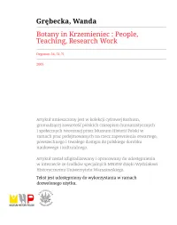The Krzemieniec Botanists