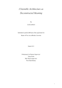 (Un)Stable Architecture As Deconstructed Meaning