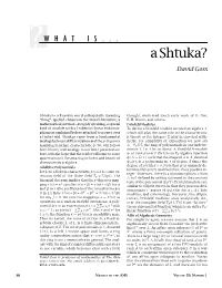 What Is...A Shtuka?, Volume 50, Number 1