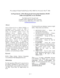 An Experiment: a File Management System That Simulates ISAM (Indexed Sequential Access Method)