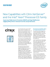 Cloud Security with Citrix Xenserver and Intel Xeon E5