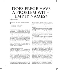 DOES FREGE HAVE a PROBLEM with EMPTY NAMES? by Hans Robin Solberg