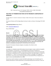 Issn 2320-9186 the Effect of Fermentation Time on The