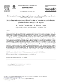 Modelling and Experimental Verification of Pressure Wave Following Gaseous Helium Storage Tank Rupture