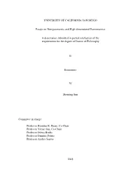 UNIVERSITY of CALIFORNIA SAN DIEGO Essays on Non-Parametric
